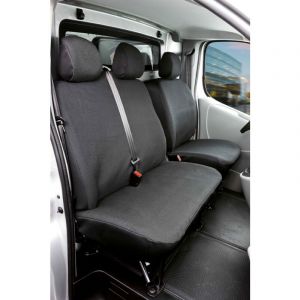 Walser - Housse de siège Transporter en tissu pour Opel Vivaro, Renault Traffic, Nissan Primastar, siège simple & double
