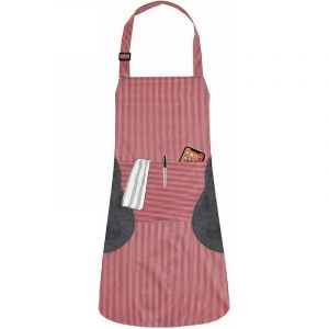 Tablier de cuisine &eacute;tanche Tablier professionnel unisexe en PVC pour homme et femme Rouge-