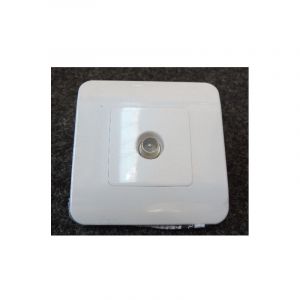 Prise tv sortie f blanc 1 poste 2 modules avec plaque Superswitch Honeywell