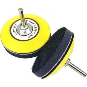 2pcs Plateau de Pon&ccedil;age 75mm Plateau de Polissage avec pouce Mandrin Disques Abrasifs Velcro Assiette de Pon&ccedil;age Tampon de pon&ccedil;age Auto-agrippant