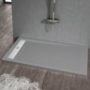 Stano. - Receveur de douche 80 x 130 cm extra plat elite en résine surface ardoisée béton