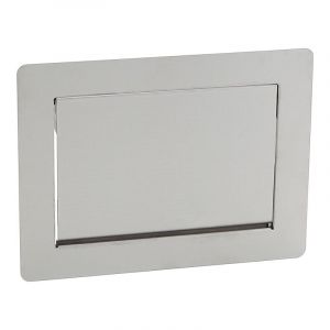 Trappe rectangle de poubelle - multi-usage - Amortisseur : Avec - Décor : Inox brossé - Fixation : A encastrer - Hauteur : 234 mm - Largeur : 308 mm