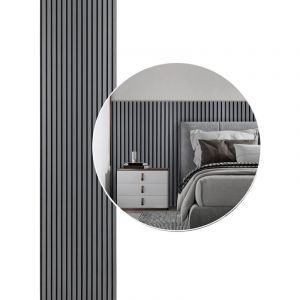 Vingo - swanew Panneau acoustique Panneau mural Panneau mural moderne en placage bois et feutre mdf Panneau mural 1x 120x60x2.1cm Gris