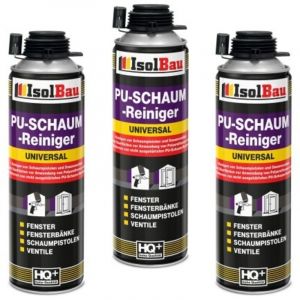 Nettoyant pour pistolet Mousse nettoyante 3 x 500 ml Pistolet &agrave; mousse PU Nettoyant