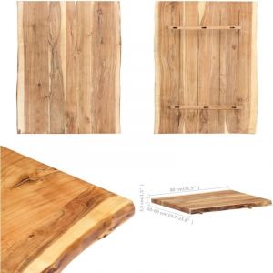Dessus de table Bois d'acacia massif 80x(50-60)x3,8 cm - Dessus De Table - Table Basse - Table De Cuisine - Bois D'acacia - Plateau De Table - Home &