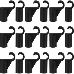 Kit de 20 connecteurs pour tringles &agrave; v&ecirc;tements - Connecteurs m&eacute;talliques pour tubes - Accessoires pour penderie - Crochets de support pour barres de