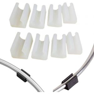20Pcs Patin Pied Chaise Tube Rond Embout Tube 14 mm Pied Table Fauteuil Tampon Meuble Forme U Plastique Blanc Diam&egrave;tre