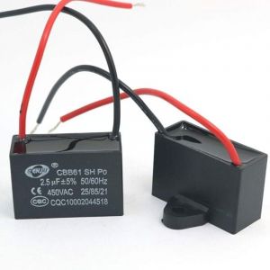 2Pcs CBB61 450V ac 50 / 60Hz Ventilateur Moteur en Courant Condensateur2.5 uF