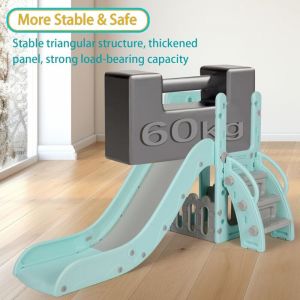 Toboggan Bebe,Toboggan Exterieur/Interieur Enfant, avec Télescope, Espace de Rangement, Escaliers, Glisse 136cm,Jusqu'à 60 kg(Vert)