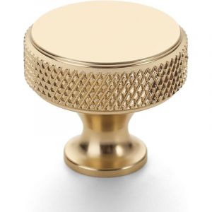 Jalleria - Lot de 10 boutons d'armoire moletés dorés pour tiroirs, commode, placard et penderie