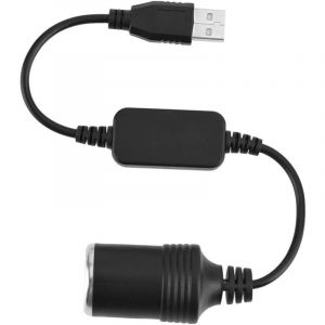 Port USB vers Adaptateur Allume-Cigare de Voiture 12V, 5V USB A Mâle vers Prise Allume-Cigare de Voiture 12V Convertisseur Femelle pour Enregistreur