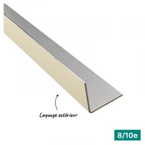 Aluhome &ndash; Corni&egrave;re en aluminium 2m 8/10&egrave;me 40x40 mm &ndash; Laquage ext&eacute;rieur RAL1015 &ndash; Protection angles et cloisons &ndash; Durable et inoxydable - ECO 2 ML EN