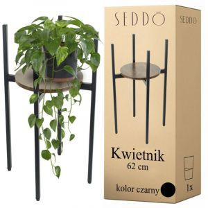 Jardinière en métal sur pied, mezzanine en bois, haute, 62 cm, jardinière, plantes
