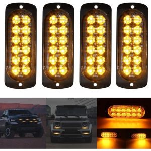 4 Pièces 12-24V LED Stroboscopique Voiture Ampoule Led Voiture Orange Lumineux Feux éclairage Remorque Clignotant Strobe