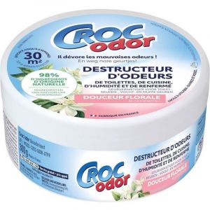 Destructeur d'odeur - Toilettes, cuisine, humidit&eacute;, renferm&eacute; - Parfum fleur - Croc Odor