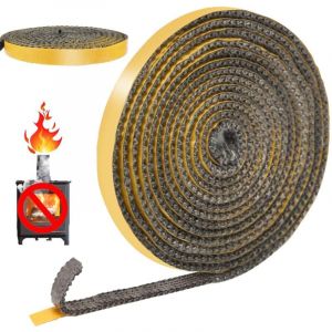 4m Joint Insert Cheminée Autocollant, Joints Fibre de Verre, Joint de Porte Pour Poele a Bois, Cheminée, Porte Four a Bois, Résistant à la Chaleur