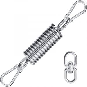 Lot de 3 Crochet de Ressort de Hamac et 1 Anneau Rotatif &agrave; 360 &deg;, 304 Acier Inoxydable Ressort pour Fauteuil Suspendu, Accessoires de Balan&ccedil;oire De
