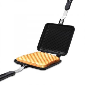 Grillé Sandwich Maker Pain Toast DéJeuner Machine HotDog Pan Anti-AdhéSif en Aluminium Flip Cuisine Outil