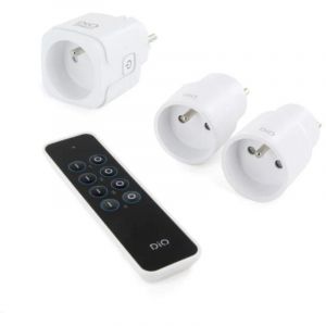 Dio Connected Home - Kit domotique 2 prises nano 433 MHz + 1 prise WiFi + télécommande - DiO