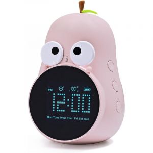 Réveil Lumineux pour Enfants Cute Ampoule Réveil Creative Lampe de Chevet Veilleuse Programmable Fonction Snooze Wake Up Réveil pour Filles Garçons