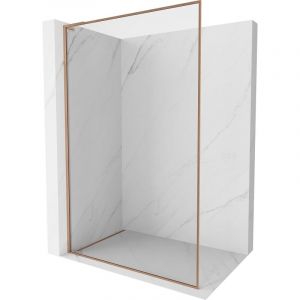 Mexen Kioto-F L panneau de douche Walk-in avec cadre 95 x 202 cm, transparent 8 mm, cuivre bross&eacute; - 800-095-174-65-00