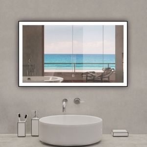 Acezanble - Miroir lumineux 120 x 70cm avec 3 couleurs + dimmable + anti-buée + mémoire, miroir salle de bain
