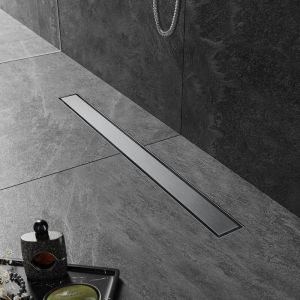 Sirhona - Caniveau Douche Italienne 80cm à carreler, Siphon de Sol Douche Modèle 2 en 1, Acier Inoxydable