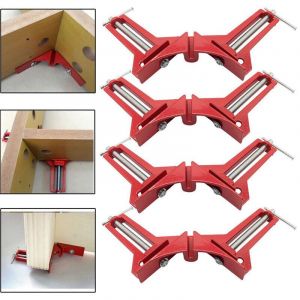 Machoire Etau Angle Reglable à Bois Ensemble, 90° Degrés à Angle Droit Pince 4Pcs, Serre Joint Angle Rouge pour le travail du bois, du poisson