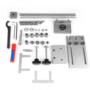 Gabarit de per&ccedil;age 3 en 1 pour tourillons, avec guide de per&ccedil;age et poin&ccedil;on auto-centreur, et tige d'extension de 600 mm