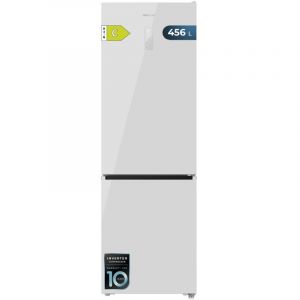 R&eacute;frig&eacute;rateur-cong&eacute;lateur en acier inoxydable, 180 cm de haut et 55 cm de large, d'une capacit&eacute; de 250 litres, Total No Frost et de classe