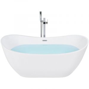 Beliani - Baignoire Îlot de Forme Ovale en Acrylique Blanc 170 cm Capacité Maximum de 240 Litres et Design Tendance pour Salle de Bain Moderne