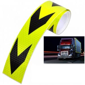 Ruban Adhésif Réfléchissant Pour Voitures Et Camions Jaune Et Noir Haute Visibilité 5mt