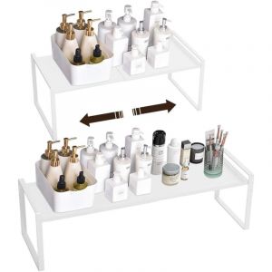 [JAMAIS UTILIS&Eacute;]Cuisine M&eacute;tal Demi Etagere &eacute;tag&egrave;re r&eacute;tractable en Coin pour Placard &eacute;conomise l&rsquo;espace pour Armoires de Comptoirs, Garde-manger,