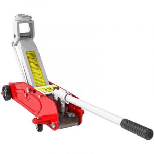 Cric hydraulique extra-plat de 2 tonnes pour voiture, remorque, garage et r&eacute;paration de pneus, rouge.