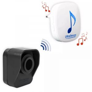 Kit alerte de passage 600m 'balcon' - Détecteur mouvement autonome & carillon lumineux 35 mélodies (DA600+)