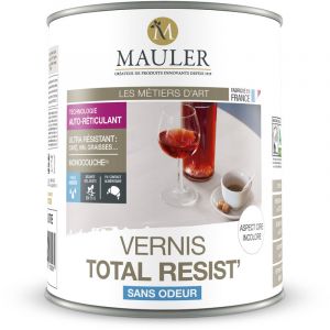 Mauler - Vernis Total Resist bois & surface peinte 2,5L - Aspect Cire Incolore - Produit Anti-Rayure, Anti-Tache. Ecolabel, pv Contact Alimentaire