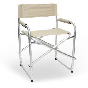 Okaffarefatto - Chaise pliante relax Regista en aluminium avec revêtement en textilène beige