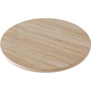 Plateau de table rond en stratifi&eacute; ch&ecirc;ne Sonoma, diam&egrave;tre 50 cm, pour table ou table basse