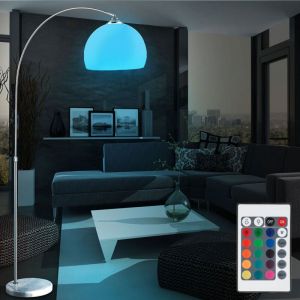 Globo Lighting - Lampadaire en arc led, réglable en hauteur, lampe en arc, blanc, dimmable, pied en marbre, lampadaire, 1x E27 8,5 watts changeur de