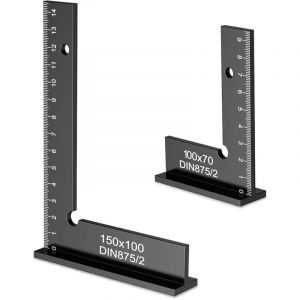 &Eacute;querre de menuisier,Equerre Menuisier 90&deg;,&Eacute;querre Multifonction,Aluminium 150x100mm +100x70mm Equerre Charpentier,convient pour les travaux de