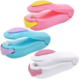 Mini scelleuse de sacs en plastique, 3 pi&egrave;ces, scelleuse de sacs portable, scelleuse &agrave; chaud en plastique, machine de scell