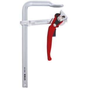 Serre-joint à levier STIER FHZ 300/140 en acier, avec force de serrage jusqu'à 1570 Nm, serrage simple avec fonction de levier, en acier robuste