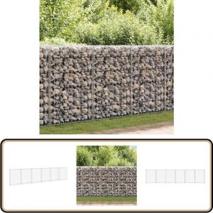 Mur en gabion avec couvercles Acier galvanisé 300x30x100 cm - Mur De Soutènement - Gabion - Clôture - Jardin - Décoration Extérieur