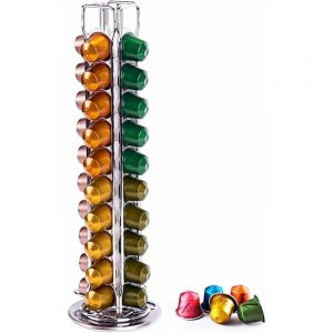Support Capsules Nespresso, Porte Dosette Capsules Nespresso Café Rotatif 360 Degrés, Distributeur de Capsule Nespresso Range, Rangement Capsules
