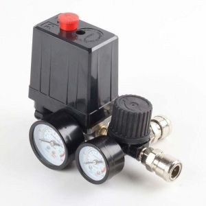 Pressostat de compresseur d'air, régulateur de pression, manomètre 220 V 0–180 psi avec raccord rapide