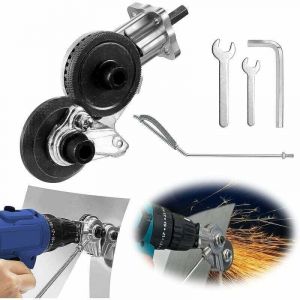 Alovez - Grignoteuse de T&ocirc;le, Coupe-plaque de Perceuse &Eacute;lectrique Coupe-grignoteuse T&ocirc;le &agrave; Double T&ecirc;te pour Couper de Fer, Acier, Cuivre, Aluminium