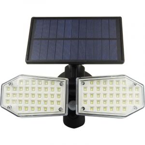 Projecteur d'ext&eacute;rieur &agrave; double t&ecirc;te 78 LED avec d&eacute;tecteur de mouvement solaire pour porte d'entr&eacute;e, cour, jardin, garage, ext&eacute;rieur