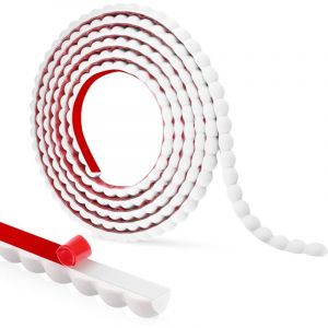 Moulure decorative moulure murale adhesive bande d&eacute;corative flexible en PVC baguette de finition pour plafonds carreaux bords muraux (Blanc, 10mm&times;3m)