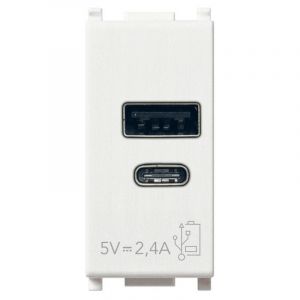 Vimar Catalogo Dei Prodotti - Prise de courant 1 module usb a+c 5V 2,4A Vimar Plana 14292.AC