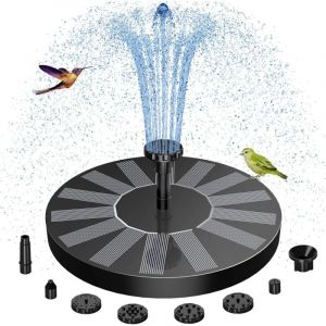 Fontaine Solaire Exterieure de Jardin, Fontaine Exterieure de Jardin avec 6 Buses, Pompe Solaire Bassin Exterieur pour Étang Piscine Patio Décoration